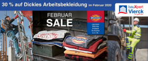 30% Februar Sale auf Dickies Arbeitsbekleidung